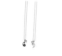 Warmhm Collier Tai Chi Couple Alliage avec Pendentif Noir et Blanc Idée Cadeau Amitié et Amour pour Boyfriend et Girlfriend pour Toutes Occasions