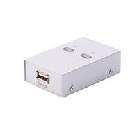 Warmhm Commutateur de Partage USB 2.0 Automatique pour Imprimante et Scanner, Boîtier en Plastique Argenté, pour Bureau et Usage Domestique