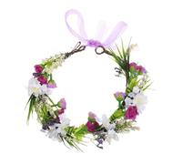 Warmhm Couronne de Fleurs Bohème pour Femmes Serre-tête Floral Simulé avec Fleurs Séchées Accessoire Élégant pour Mariage Vacances Plage Festivals et Séances Photo