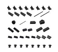 Warmhm Couvercle de Carte Mère Bouchon Silicone 40Pcs, Protection pour Interface Ordinateur, Noir, Facile à Nettoyer, DIY Computers, Prévention des Corps Étrangers Plusieurs Styles
