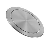 Warmhm Couvercle de Poubelle Encastré Acier Inoxydable pour Plan de Travail de Cuisine Couvercle à Clapet Rabattable Accessoire Compact pour Poubelle Intégrée