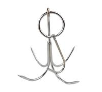 Warmhm Crochet à Viande à 4 Crochets en Acier Inoxydable Rotatif, à Suspendre Robuste pour Jambon et Porc, Outil Cuisine Multifonction, Usage Domestique et Fumoir,