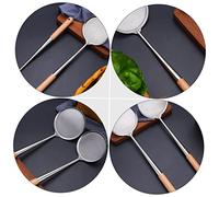 Warmhm Cuillère à Acier Inoxydable avec Manche Écumoire Plate pour Cuisson Patisserie Résistante et Facile à Nettoyer
