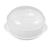 Warmhm Cuiseur Vapeur Micro Ondes Rond Plastique avec Couvercle Panier Vapeur Ajustable Capacité pour Cuisson et Conservation Pratique et Sécurisée