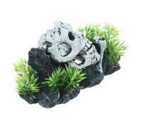 Warmhm Décor Crâne Aquarium Réaliste Ornement Squelette pour Poissons Accessoire Naturel pour Aquarium et Terrarium Décoration Halloween Créative
