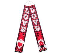 Warmhm Décorations De Saint-Valentin Pour La Maison Bannières De Porte Panneaux « Fête Par Ici » Bannière Romantique En Forme De Cœur À Suspendre Décorations De Bienvenue Pour La