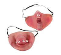 Warmhm Demi Visage Cochon Latex pour Adultes Nez de Cochon Réaliste Accessoire de Déguisement pour Halloween Fête et Poisson Avril