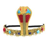 Warmhm Diadème Égyptien Style Serpent avec Gemmes Accessoire de Fête Halloween pour Cosplay et Déguisements
