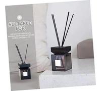 Warmhm Diffuseur de Parfum en Verre avec Couvercle en Bois et tiges en rotin pour Parfum Maison diffuseur huiles essentielles décoration Salon et Salle de Bain