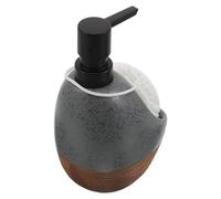 Warmhm Distributeur de Savonnette et Fonction Pratique en Céramique avec Porte-éponge Design Élégant Facile à Nettoyer et Gain de Place Cuisine et Salle de Bain