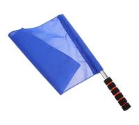 Warmhm Drapeau de Signalisation Portatif Bleu en Coton et Acier Inoxydable, Pratique et Bien Conçu pour Arbitre, pour Festivals et Usage Domestique