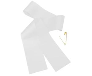 Warmhm Écharpe Blanche en Tissu pour Cérémonie Mariage et Fête, Résistante Déchirure, Design Créatif et Festive, pour Soirées Célibataires et Discours