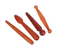 Warmhm Ensemble 4 Outils De Massage Par Acupuncture En Bois Naturel, Bâtons Pour Réflexologie Plantaire Et Manuelle, Massage Précis Des Points D’acupuncture, Détente Corps Et Pieds, Usage Traditionnel