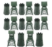 Warmhm Ensemble de 10 Modèles Militaires Miniatures en Plastique Tourelle de Guet et Décor de Bataille Jouets Militaires pour Garçons Accessoires de Scène pour Collection et