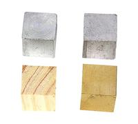Warmhm Ensemble de 4 Cubes de Éducatifs en Bois Cuivre et Aluminium Matériel d'Expérimentation Physique pour Comparer les des Matériaux