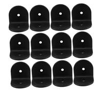 Warmhm Équerre de Fixation Plastique en L pour Cloison de Salle de Bain, 12pcs, Installation Facile, Noir, pour Toilettes Publiques et Espaces Commerciaux