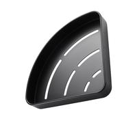 Warmhm Étagère Angle Murale Aluminium Spatial Noire Rangement Salle de Bain et Cuisine Étagère Fan-Shaped Sécurisée pour Coin Accessoire Multifonction pour Maison