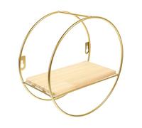 Warmhm Étagère Murale sans Clous Dorée Petite Ronde Support de Rangement pour Salle de Bain Organisateur Peu Encombrant Cuisine Chambre et Toilettes 1 Pièce