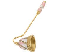 Warmhm Éteignoir à Bougie Rétro en Métal avec Strass Extincteur à Mèche à Long Manche pour Bougies Pilier Chauffe-Plat et Pot Accessoire Vintage Sûr et Élégant pour Décoration