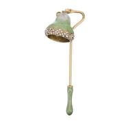 Warmhm Éteignoir à Fleurs Décoratif, Éteignoir à Bougie Long, Alliage de Zinc, Manche Long, Tête Fleur Décorative, Capuchon Protecteur, Vert, Maison Fêtes