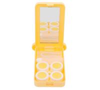 Warmhm Étui de Rangement pour Lentilles de Contact Portable Jaune en PP et Verre, Boîte Légère et Compacte pour Usage Extérieur et Transport Votre Paquet