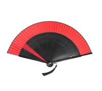 Warmhm Éventail De Danse Pliable Style Antique Noir, Ossature s Creuse En Bois Peint, Ventilation Portative Artisanale, Pour Décoration Maison Et Danse, Housse Noire