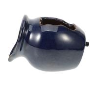 Warmhm Fontaine en Pot Céramique Cascade Décorative Petite Taille Bleu, Fontaine à Circulation pour Jardin Et Intérieur, Pot De Jardin D'extérieur sans Pompe