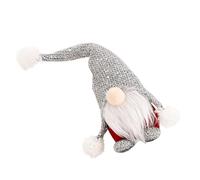Warmhm GNOME de Noël Debout en Peluche Gris Bonnet Tricoté Décoration de Table et Bureau pour Fête de Noël Figurine Festive sans Visage pour Ambiance Hivernale