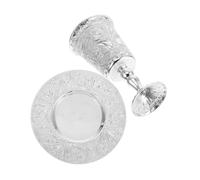 Warmhm Gobelet à Vin de Shabbat de Bénédiction Juive en Alliage de Zinc Argenté Set de Coupe Élégant et Polyvalent, Rassemblements de Pâque