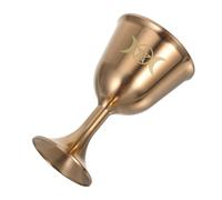 Warmhm Gobelet Métal Vintage Pentagramme Haute Tige pour Eau Rituel Cérémonie Décor Traditionnel Grand Modèle Croissant de Lune