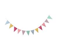 Warmhm Guirlande de Fanions Triangulaires en Tissu Imitation Lin 15 Pièces sur 4 Mètres Décoration Colorée pour Mariage Fête Prénatale et Anniversaire Réutilisable et Résistante à la