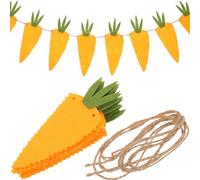 Warmhm Guirlande de Pâques en Non-Tissé Bannière Fanion Carottes Réutilisable Décoration de Fête Intérieure Ornement Suspendu pour Fête de Pâques Bannière Joyeuse et Colorée
