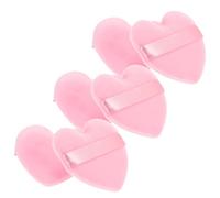 Warmhm Houppettes à Maquillage Cœur pour Poudre Visage 6 Pièces Petites Douces Rose Applicateur Maquillage Femmes Usage Quotidien Portable