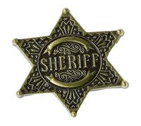 Warmhm Insigne De Police Hexagonal Rétro En Métal Badge Décoratif Pour Costume Épingle En Accessoire Jour Souvenir Design Pièce