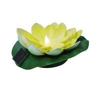 Warmhm Lampe Solaire à Fleurs Flottante pour Décoration De Jardin Et Piscine, Lumière De Fleur Jaune, Design Lotus Réaliste, Éclairage Extérieur Solaire, Accessoires De Jardin Décoratifs