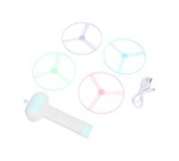 Warmhm Lanceur de Disque Volant Rechargeable avec 4 Toupies en Plastique pour Chat Interactif Portable pour Chasse et Poursuite en Intérieur et Extérieur