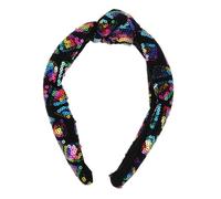 Warmhm Large Knotted Turban Hair Hoop With Glitter Sequins Wide Sparkly Headband For Women And Comfortable Hair Accessory For Travel And Photo Shoots