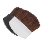 Warmhm Lot 2 Pinceaux à Blush et Fond de Teint Portables, Format Compact, Crin de Cheval et Plastique, Couleurs Blanc et Noir, Outils de Maquillage Pratiques pour Voyage et Usage Quotidien