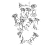 Warmhm Lot de 10 Bases à Ressort Argentées pour Poupées à Tête Oscillante Accessoires de Bricolage DIY Base Pivotante pour Décoration de Bureau et Jouets Mécaniques