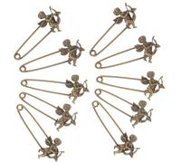 Warmhm Lot de 10 Broches Rétro pour Vêtements Femme Broche en Acrylique Grand Format Épingle Décorative Vintage pour Paquet à Dos et Manteau Accessoires Mode Élégants et Originaux