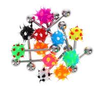 Warmhm Lot de 10 Piercings de Langue en Acier Bijoux de Élégants Décoration Colorée Sûrs et Solide Accessoire de Mode pour Femmes Design Unique