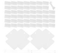 Warmhm Lot de 100 Étiquettes Pvc Blanches Vierges avec Cordon Résistant, Design Simple et Grosse Capacité, pour Usage Personnel ou Professionnel en Affichage de Bijoux