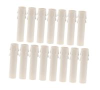 Warmhm Lot De 15 Manchons De Bougie En Plastique Douille De Candélabre Cache-bougie Blanc Décoration Élégante Pour Lustres Anniversaire Et Dîner Aux Chandelles