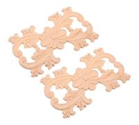 Warmhm Lot de 2 Appliques Sculptées en Bois Véritable 23X15 CM Incrustations Décoratives pour Meubles et Portes Style Européen Classique Décoration Murale Polyvalente Ornements