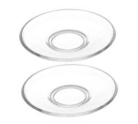 Warmhm Lot De 2 Assiettes En Verre Transparentes 12x12 Cm Soucoupes Rondes Multifonctionnelles Pour Service De Thé, Apéritifs Et Desserts, Petites Assiettes à Hors-d'œuvre Pour Usage Domestique