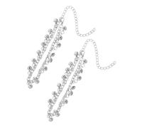 Warmhm Lot de 2 Bracelets de Cheville à Clochette Argentés Légers, Chaîne Décorative Multi-couches Perles, Bijoux de Pied pour Femmes, pour Plage, Été et Occasions Estivales