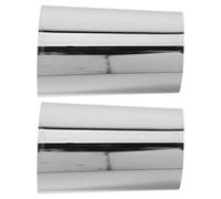 Warmhm Lot de 2 Bracelets Manchettes Larges Argentés en Métal Surface Lisse Bracelet Jonc Épais Ouvert pour Femmes Accessoires de Poignet pour Spectacles Festivals et Fêtes