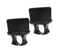 Warmhm Lot De 2 Brosses à Barbe Poils Naturels, Brosse De Barbier Compacte Noire, Nettoyage Barbe Cheveux, Outil De Soin Pour Hommes Quotidien