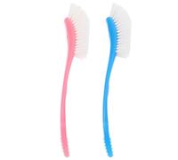 Warmhm Lot de 2 Brosses Multifonctions pour Biberons Nettoyant pour Goupillon Tête Flexible Poils en Nylon Résistants Plastique Sûr Bleu et Rose Outil de Nettoyage pour Bouteilles