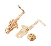 Warmhm Lot de 2 Épingles Saxophone en Alliage Doré pour Musiciens et Amateurs de Jazz, Design Unique, Usage Polyvalent pour Paquet et Foulards Lors de Toutes Occasions